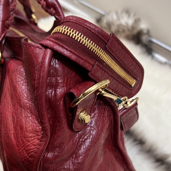 Balenciaga City Bag: Rouge Cerise with Gold Hardware - Picture 9 of 17